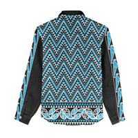 New Zealand Maori Niho Taniwha Women Casual Shirt Kikorangi Mangopare and Puhoro Pattern