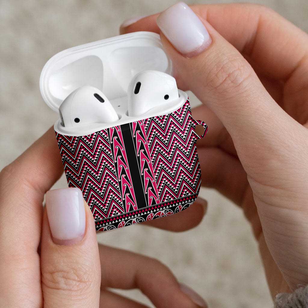 New Zealand Maori Niho Taniwha AirPods Case Mawhero Mangopare and Puhoro Pattern - Polynesian Pride