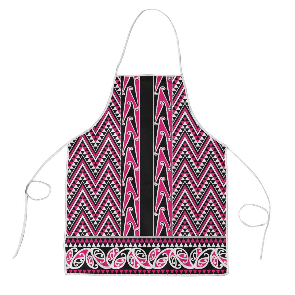 New Zealand Maori Niho Taniwha Apron Mawhero Mangopare and Puhoro Pattern LT9 Pink - Polynesian Pride