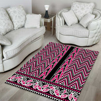 New Zealand Maori Niho Taniwha Area Rug Mawhero Mangopare and Puhoro Pattern