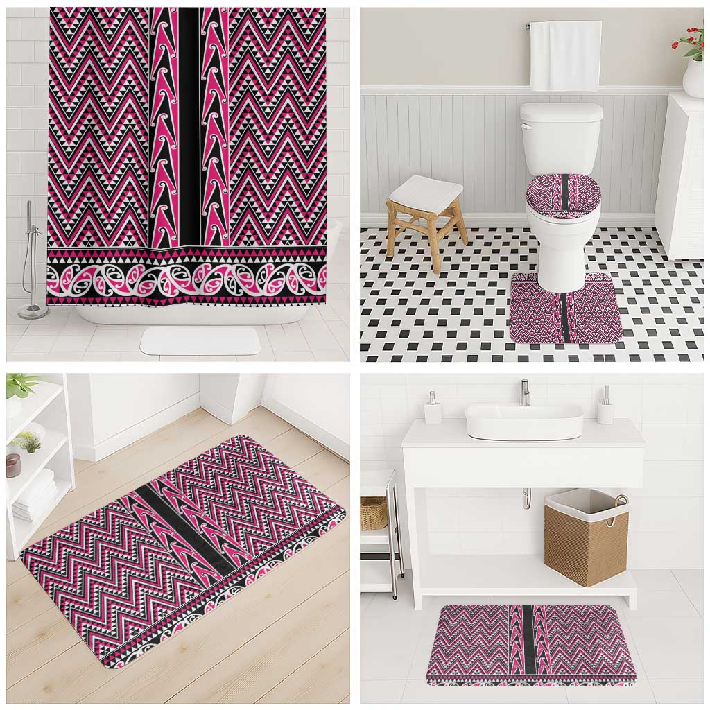 New Zealand Maori Niho Taniwha Bathroom Set Mawhero Mangopare and Puhoro Pattern - Polynesian Pride