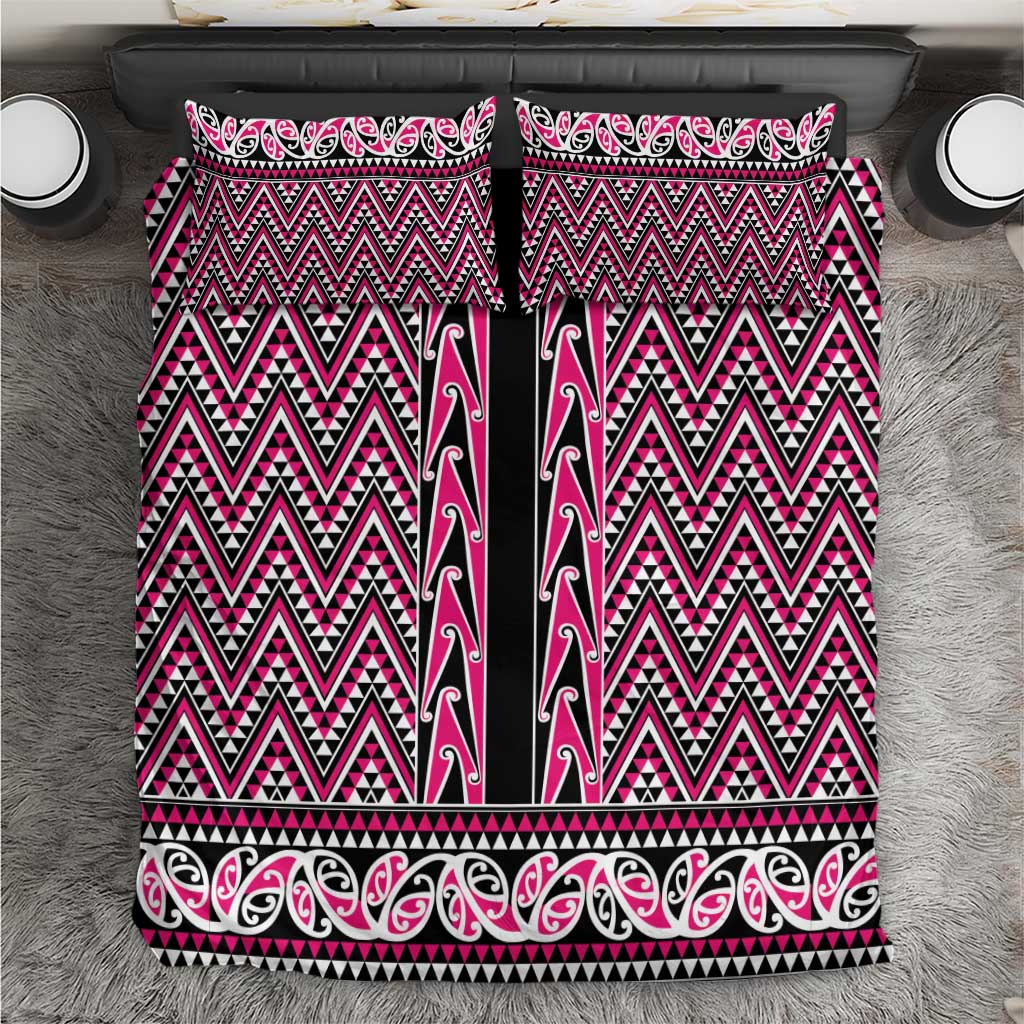 New Zealand Maori Niho Taniwha Bedding Set Mawhero Mangopare and Puhoro Pattern