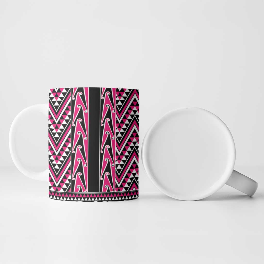 New Zealand Maori Niho Taniwha Ceramic Mug Mawhero Mangopare and Puhoro Pattern - Polynesian Pride