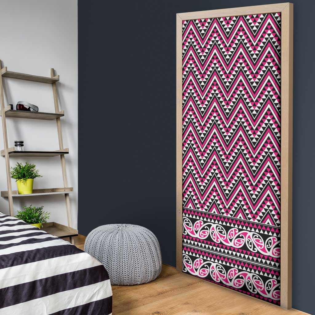 New Zealand Maori Niho Taniwha Door Cover Mawhero Mangopare and Puhoro Pattern - Polynesian Pride