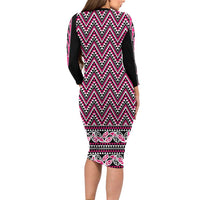 New Zealand Maori Niho Taniwha Family Matching Long Sleeve Bodycon Dress and Hawaiian Shirt Mawhero Mangopare and Puhoro Pattern LT9 - Polynesian Pride