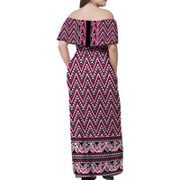 New Zealand Maori Niho Taniwha Family Matching Off Shoulder Maxi Dress and Hawaiian Shirt Mawhero Mangopare and Puhoro Pattern LT9 - Polynesian Pride