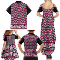 New Zealand Maori Niho Taniwha Family Matching Summer Maxi Dress and Hawaiian Shirt Mawhero Mangopare and Puhoro Pattern LT9 - Polynesian Pride