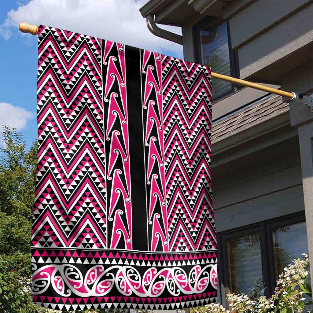 New Zealand Maori Niho Taniwha Garden Flag Mawhero Mangopare and Puhoro Pattern