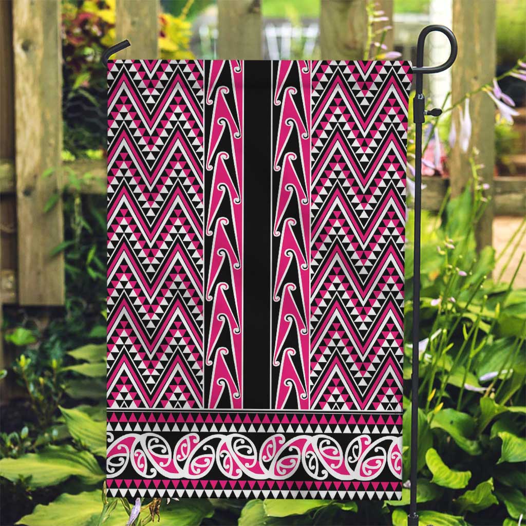 New Zealand Maori Niho Taniwha Garden Flag Mawhero Mangopare and Puhoro Pattern