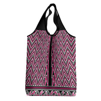 New Zealand Maori Niho Taniwha Grocery Bag Mawhero Mangopare and Puhoro Pattern