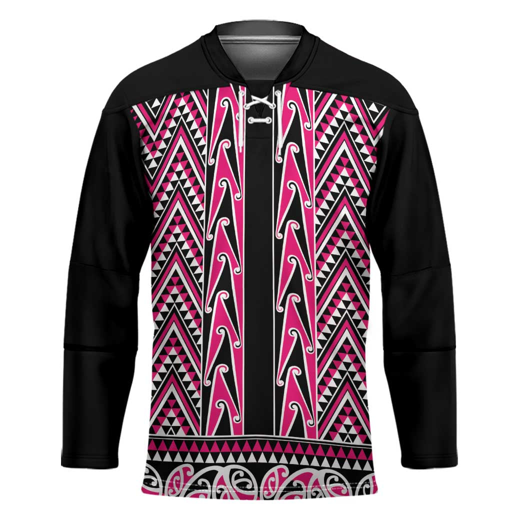 New Zealand Maori Niho Taniwha Hockey Jersey Mawhero Mangopare and Puhoro Pattern - Polynesian Pride