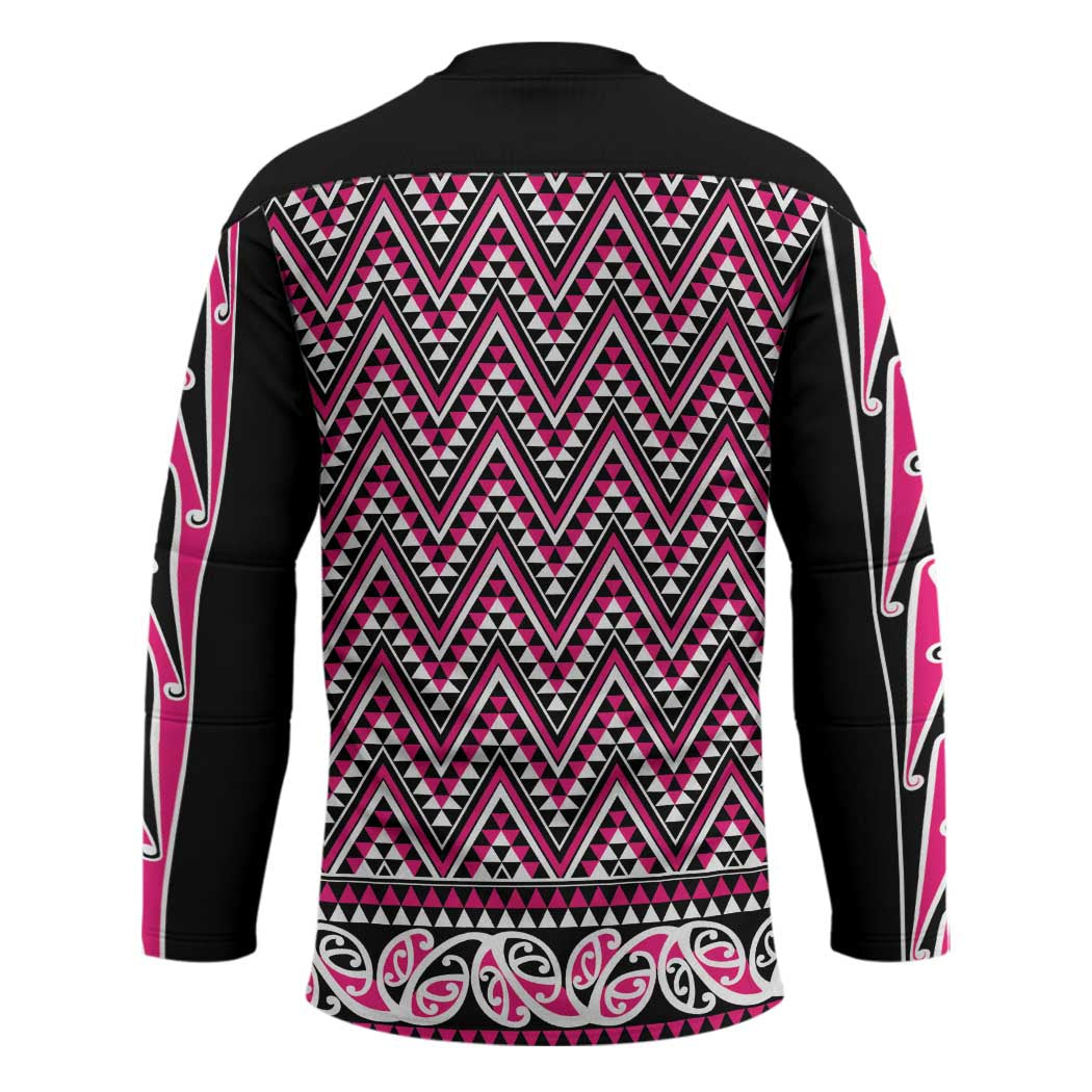 New Zealand Maori Niho Taniwha Hockey Jersey Mawhero Mangopare and Puhoro Pattern - Polynesian Pride