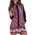 New Zealand Maori Niho Taniwha Hoodie Dress Mawhero Mangopare and Puhoro Pattern
