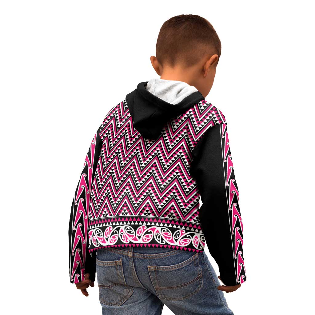 New Zealand Maori Niho Taniwha Kid Hoodie Mawhero Mangopare and Puhoro Pattern LT9 - Polynesian Pride