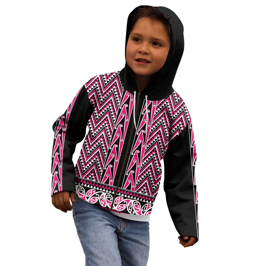New Zealand Maori Niho Taniwha Kid Hoodie Mawhero Mangopare and Puhoro Pattern LT9 - Polynesian Pride