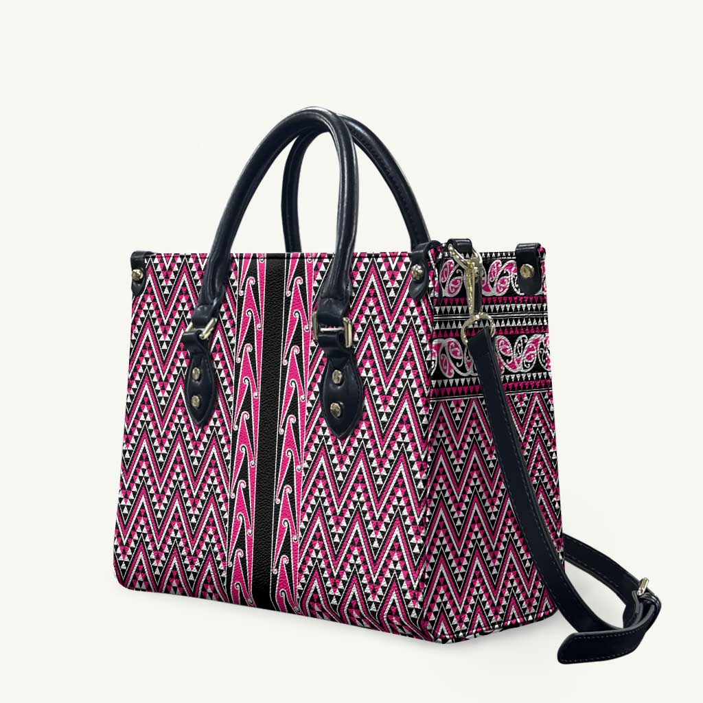 New Zealand Maori Niho Taniwha Leather Bag Mawhero Mangopare and Puhoro Pattern - Polynesian Pride