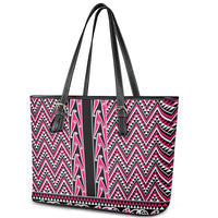 New Zealand Maori Niho Taniwha Leather Tote Bag Mawhero Mangopare and Puhoro Pattern