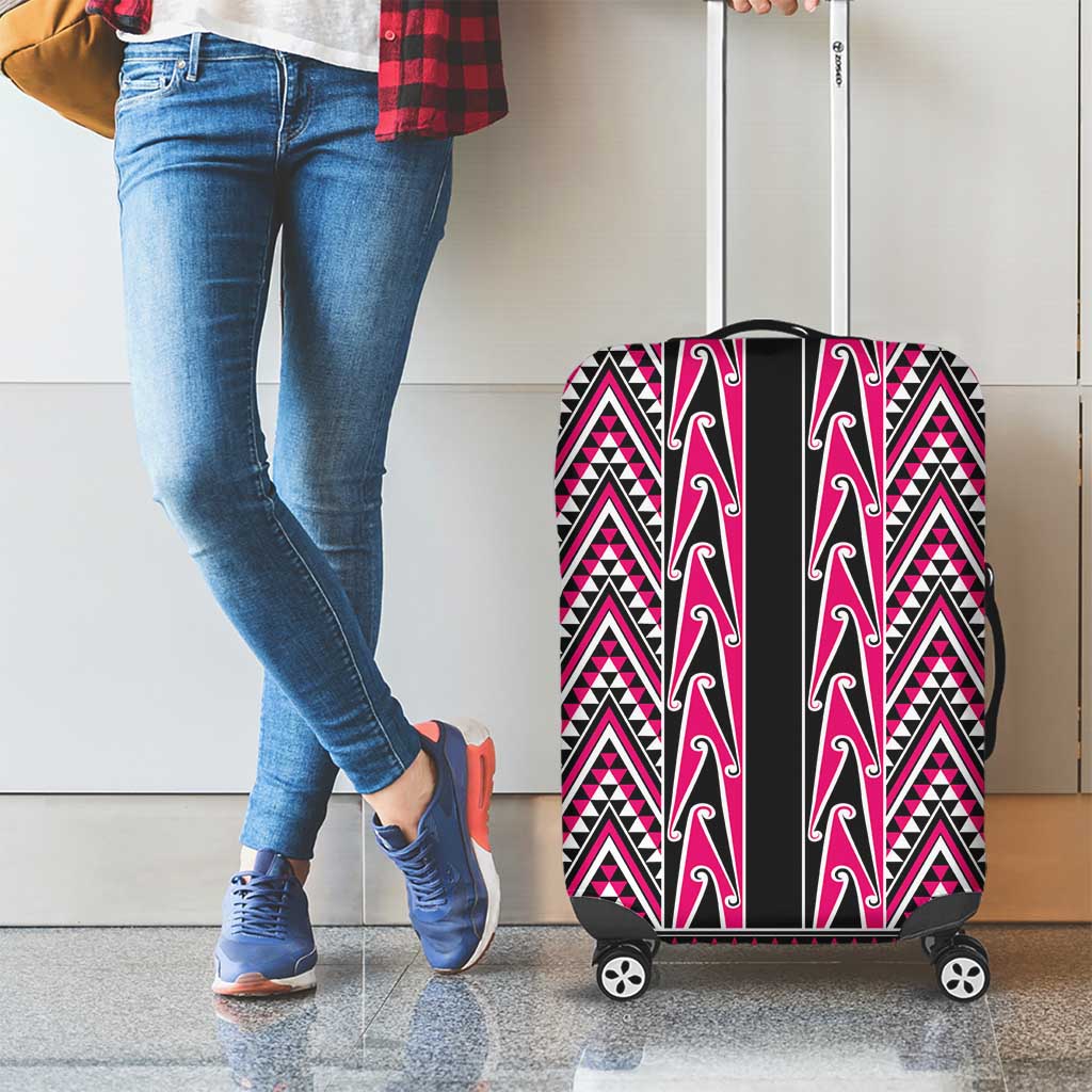 New Zealand Maori Niho Taniwha Luggage Cover Mawhero Mangopare and Puhoro Pattern