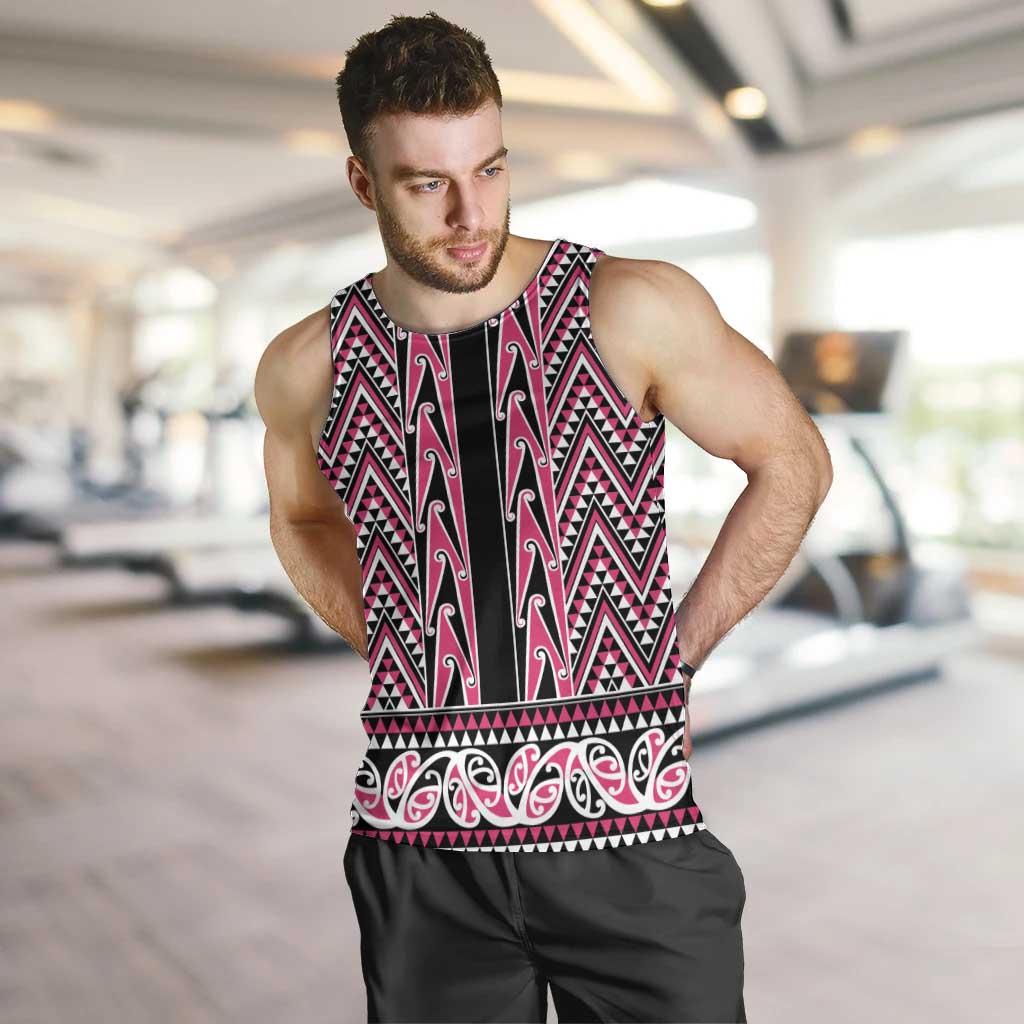 New Zealand Maori Niho Taniwha Men Tank Top Mawhero Mangopare and Puhoro Pattern
