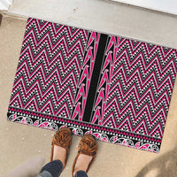 New Zealand Maori Niho Taniwha Rubber Doormat Mawhero Mangopare and Puhoro Pattern