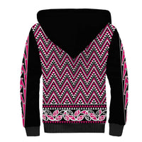 New Zealand Maori Niho Taniwha Sherpa Hoodie Mawhero Mangopare and Puhoro Pattern