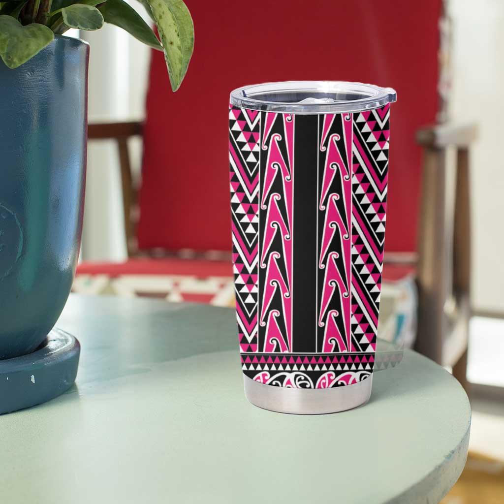 New Zealand Maori Niho Taniwha Tumbler Cup Mawhero Mangopare and Puhoro Pattern