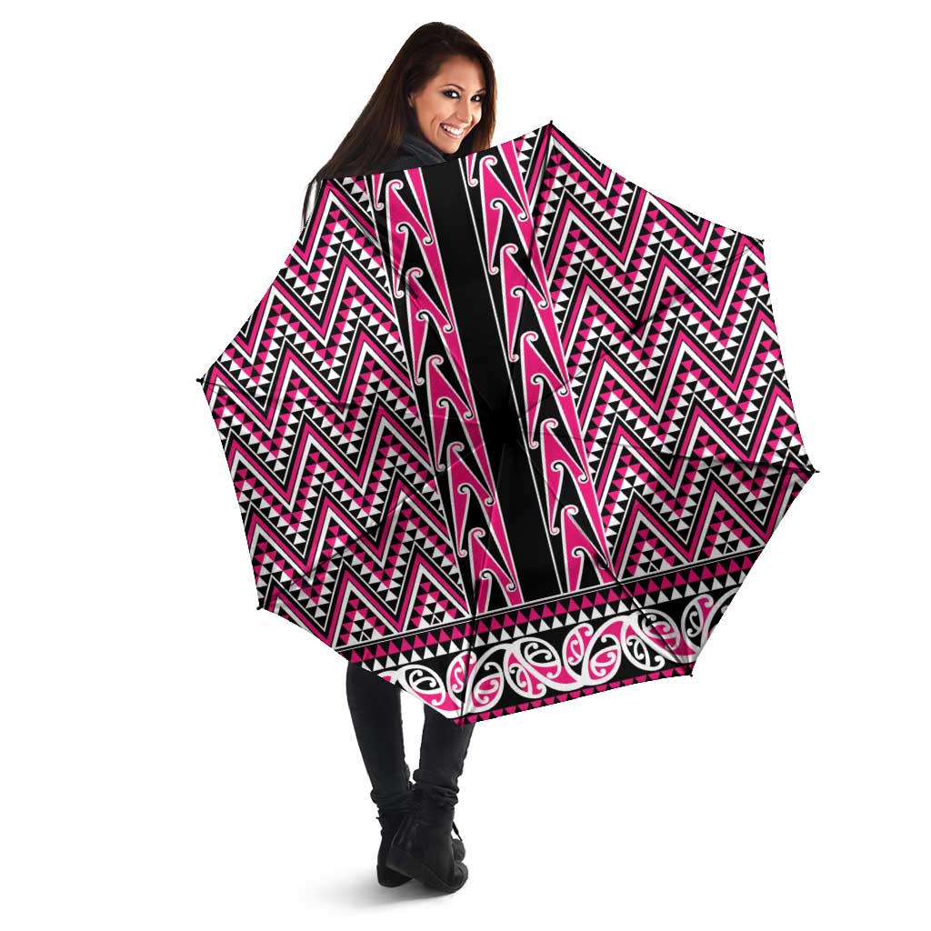 New Zealand Maori Niho Taniwha Umbrella Mawhero Mangopare and Puhoro Pattern - Polynesian Pride