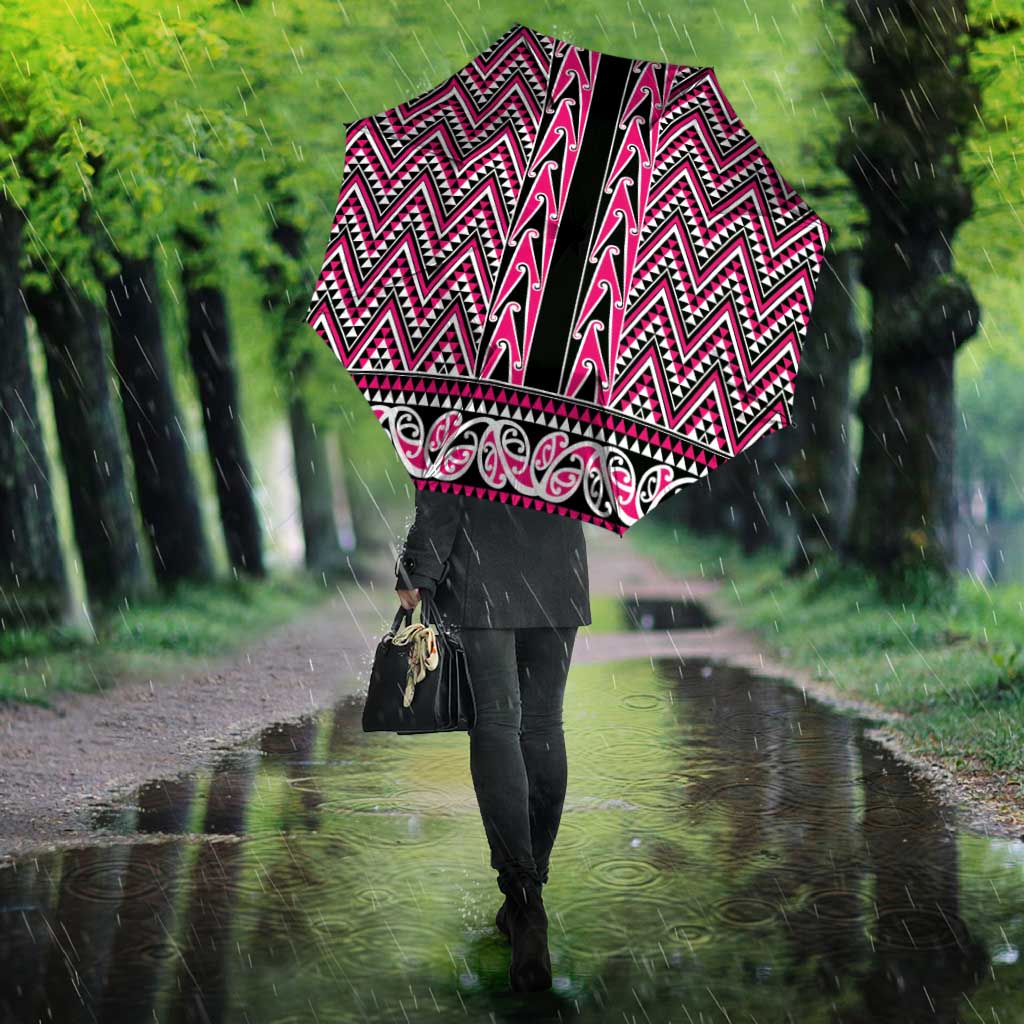 New Zealand Maori Niho Taniwha Umbrella Mawhero Mangopare and Puhoro Pattern - Polynesian Pride