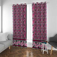 New Zealand Maori Niho Taniwha Window Curtain Mawhero Mangopare and Puhoro Pattern