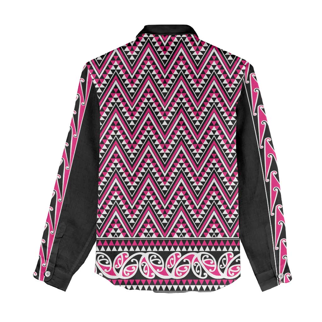 New Zealand Maori Niho Taniwha Women Casual Shirt Mawhero Mangopare and Puhoro Pattern