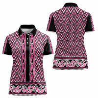 New Zealand Maori Niho Taniwha Women Polo Shirt Mawhero Mangopare and Puhoro Pattern
