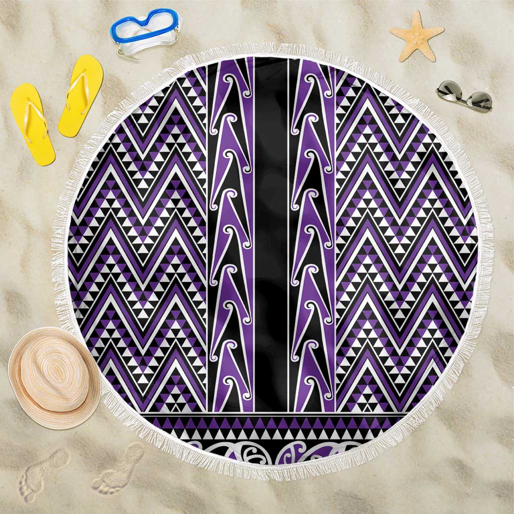 New Zealand Maori Niho Taniwha Beach Blanket Waiporopo Mangopare and Puhoro Pattern