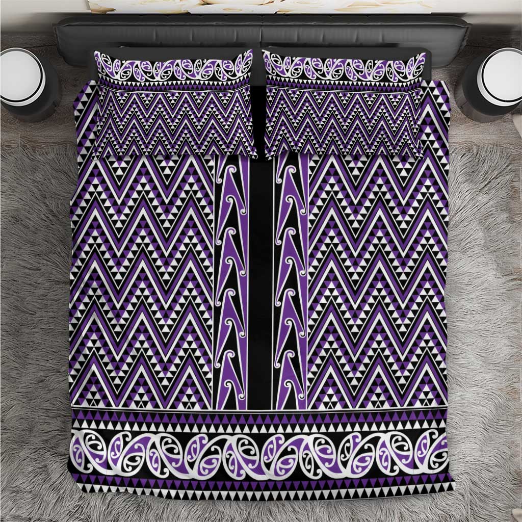New Zealand Maori Niho Taniwha Bedding Set Waiporopo Mangopare and Puhoro Pattern