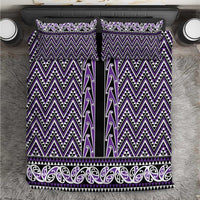 New Zealand Maori Niho Taniwha Bedding Set Waiporopo Mangopare and Puhoro Pattern