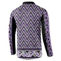 New Zealand Maori Niho Taniwha Button Sweatshirt Waiporopo Mangopare and Puhoro Pattern