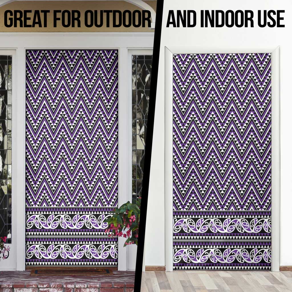 New Zealand Maori Niho Taniwha Door Cover Waiporopo Mangopare and Puhoro Pattern - Polynesian Pride