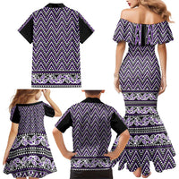New Zealand Maori Niho Taniwha Family Matching Mermaid Dress and Hawaiian Shirt Waiporopo Mangopare and Puhoro Pattern LT9 - Polynesian Pride