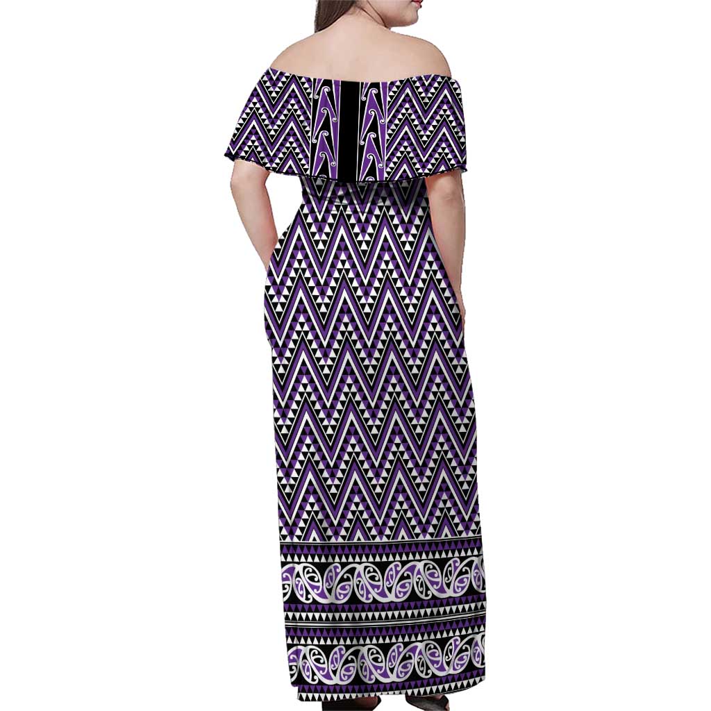 New Zealand Maori Niho Taniwha Family Matching Off Shoulder Maxi Dress and Hawaiian Shirt Waiporopo Mangopare and Puhoro Pattern LT9 - Polynesian Pride