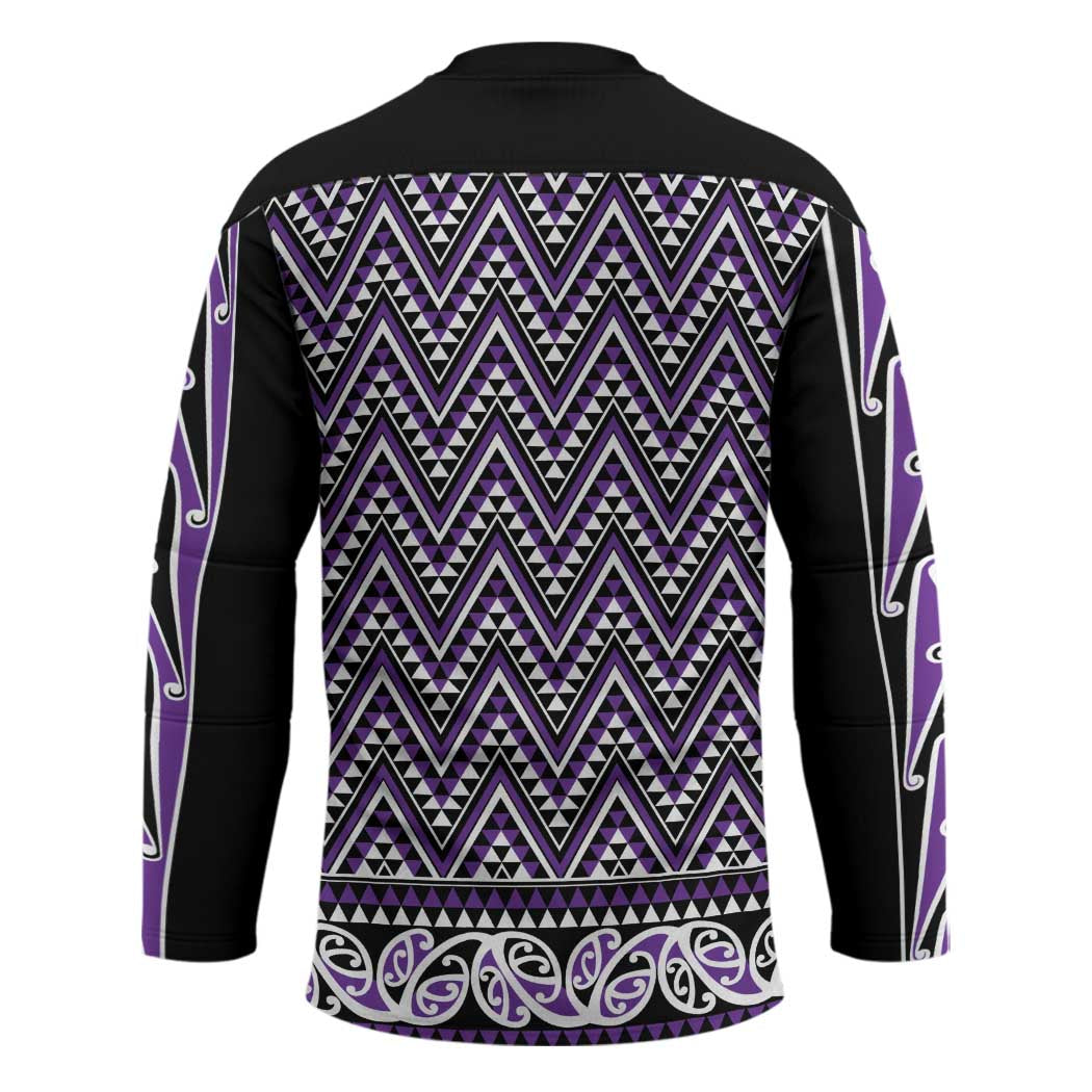 New Zealand Maori Niho Taniwha Hockey Jersey Waiporopo Mangopare and Puhoro Pattern - Polynesian Pride