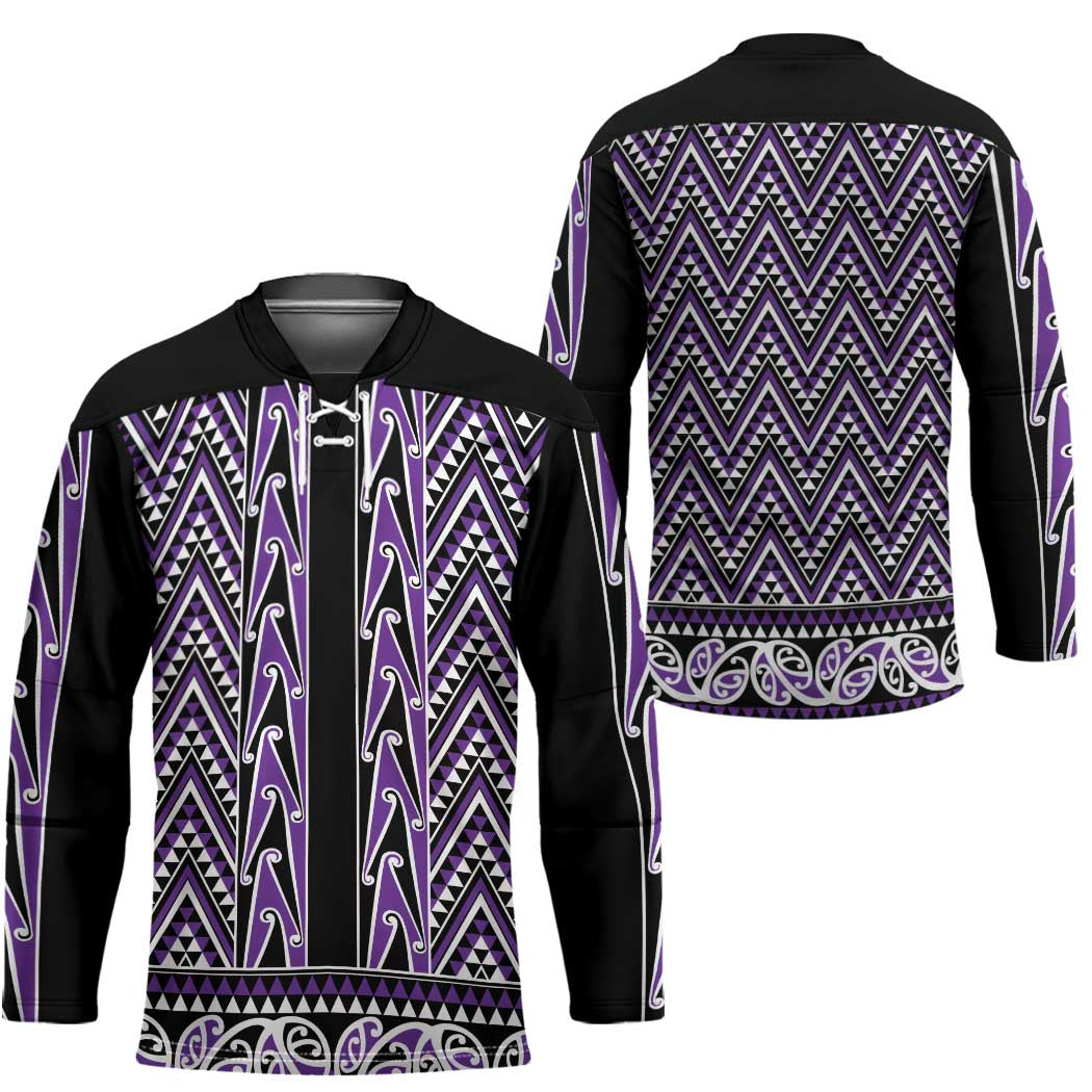 New Zealand Maori Niho Taniwha Hockey Jersey Waiporopo Mangopare and Puhoro Pattern - Polynesian Pride