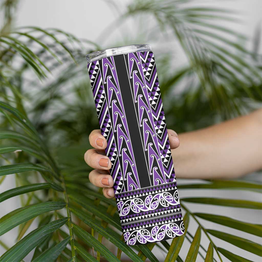 New Zealand Maori Niho Taniwha Skinny Tumbler Waiporopo Mangopare and Puhoro Pattern LT9 - Polynesian Pride
