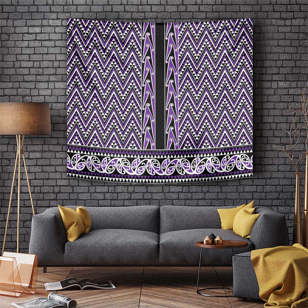 New Zealand Maori Niho Taniwha Tapestry Waiporopo Mangopare and Puhoro Pattern