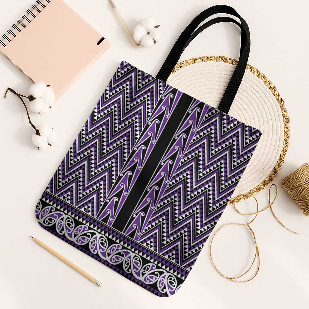 New Zealand Maori Niho Taniwha Tote Bag Waiporopo Mangopare and Puhoro Pattern - Polynesian Pride
