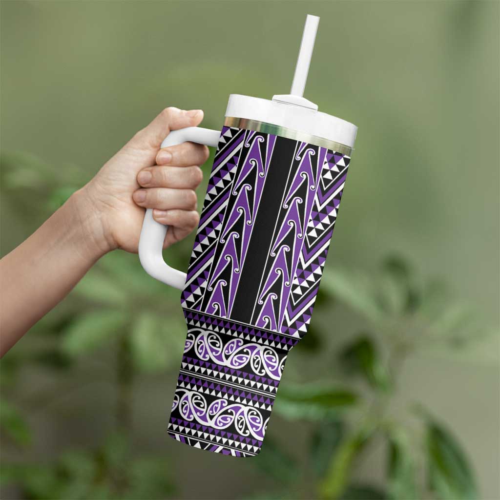 New Zealand Maori Niho Taniwha Tumbler With Handle Waiporopo Mangopare and Puhoro Pattern
