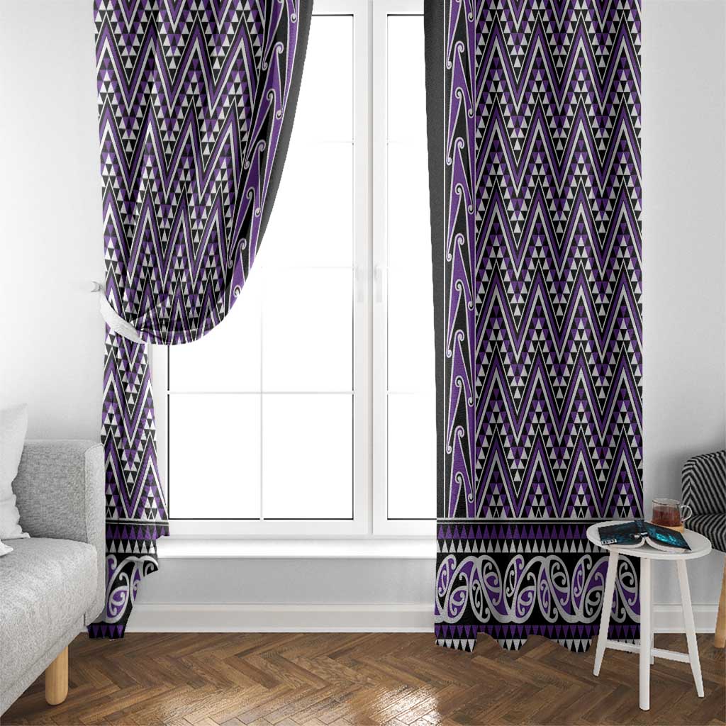 New Zealand Maori Niho Taniwha Window Curtain Waiporopo Mangopare and Puhoro Pattern