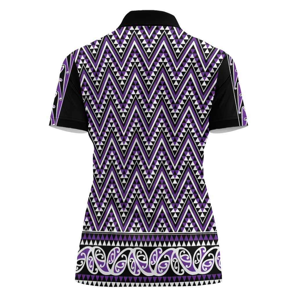 New Zealand Maori Niho Taniwha Women Polo Shirt Waiporopo Mangopare and Puhoro Pattern LT9 - Polynesian Pride