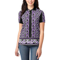 New Zealand Maori Niho Taniwha Women Polo Shirt Waiporopo Mangopare and Puhoro Pattern LT9 - Polynesian Pride