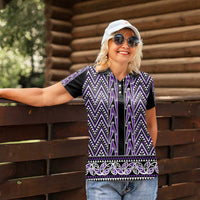 New Zealand Maori Niho Taniwha Women Polo Shirt Waiporopo Mangopare and Puhoro Pattern LT9 - Polynesian Pride