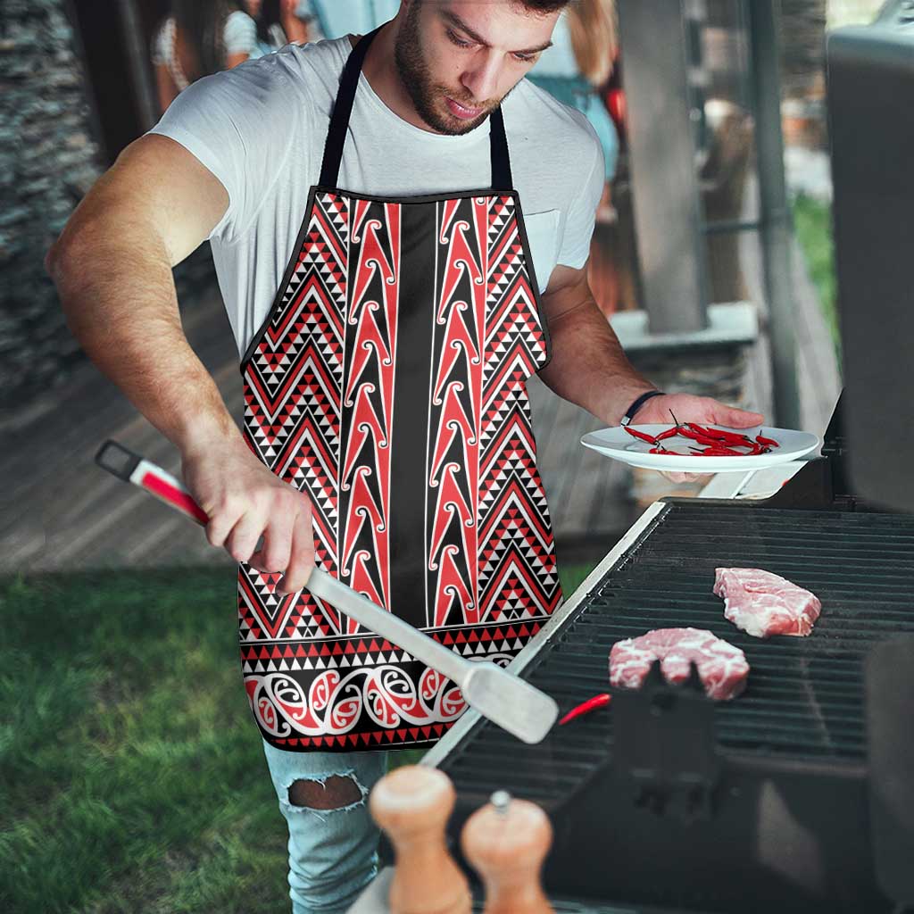 New Zealand Maori Niho Taniwha Apron Whero Mangopare and Puhoro Pattern - Polynesian Pride