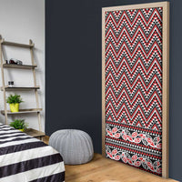 New Zealand Maori Niho Taniwha Door Cover Whero Mangopare and Puhoro Pattern - Polynesian Pride